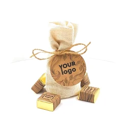 Джутовый мешочек (46, 65, 66 г) с логотипом крафт